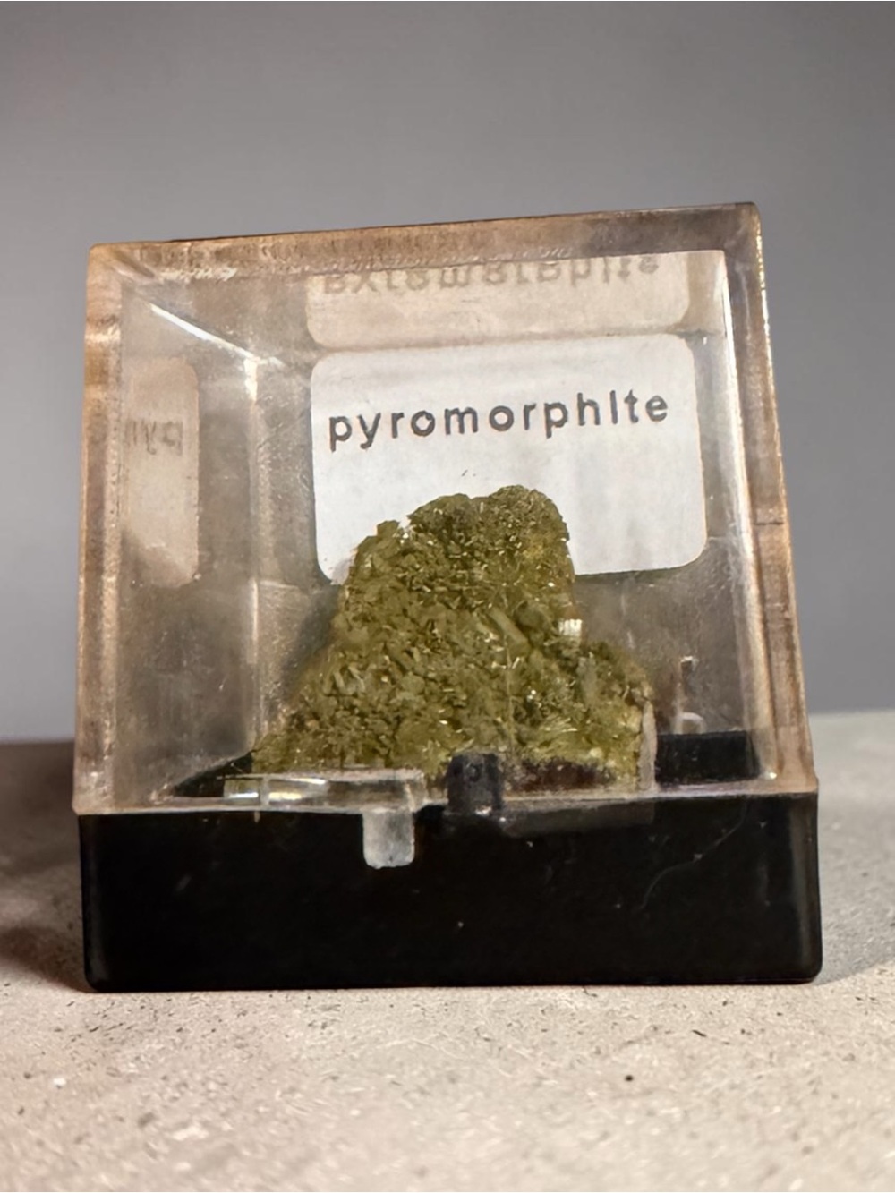 Pyromorphite Crystal Specimen in Display Box | Natural Green Mineral